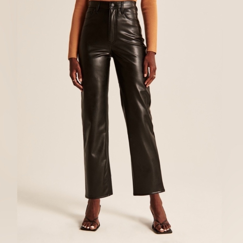 Abercrombie & Fitch Black Faux Leather Pants 30